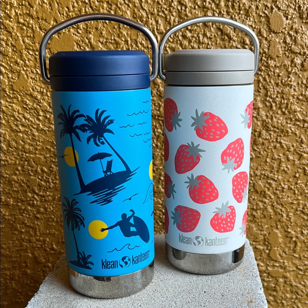 Authentic Set of 2 Klean Kanteen Stainless Steel Tumblers